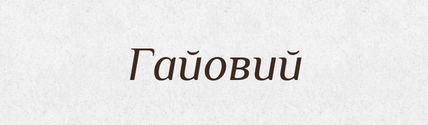 Гайовий — Тлумачний словник української мови