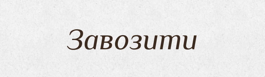 Завозити — Тлумачний словник української мови