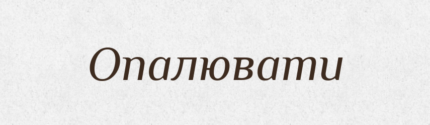 Опалювати — Тлумачний словник української мови