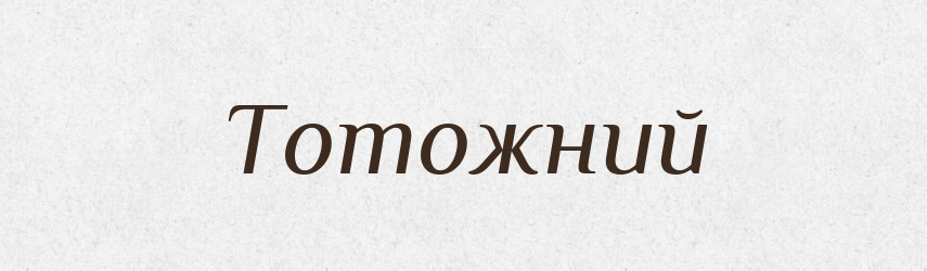 Тотожний — Тлумачний словник української мови